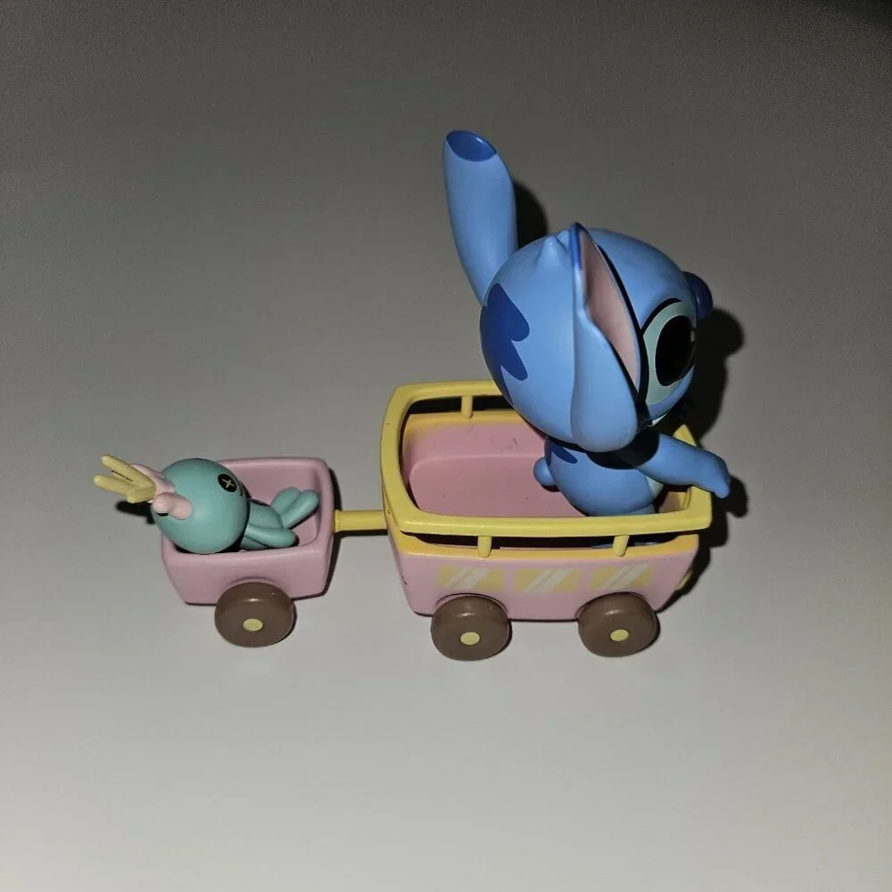 Miniso Disney Stitch Trip + Scrump Doll Figures in Wagons Lot (Blind Bag Toys)